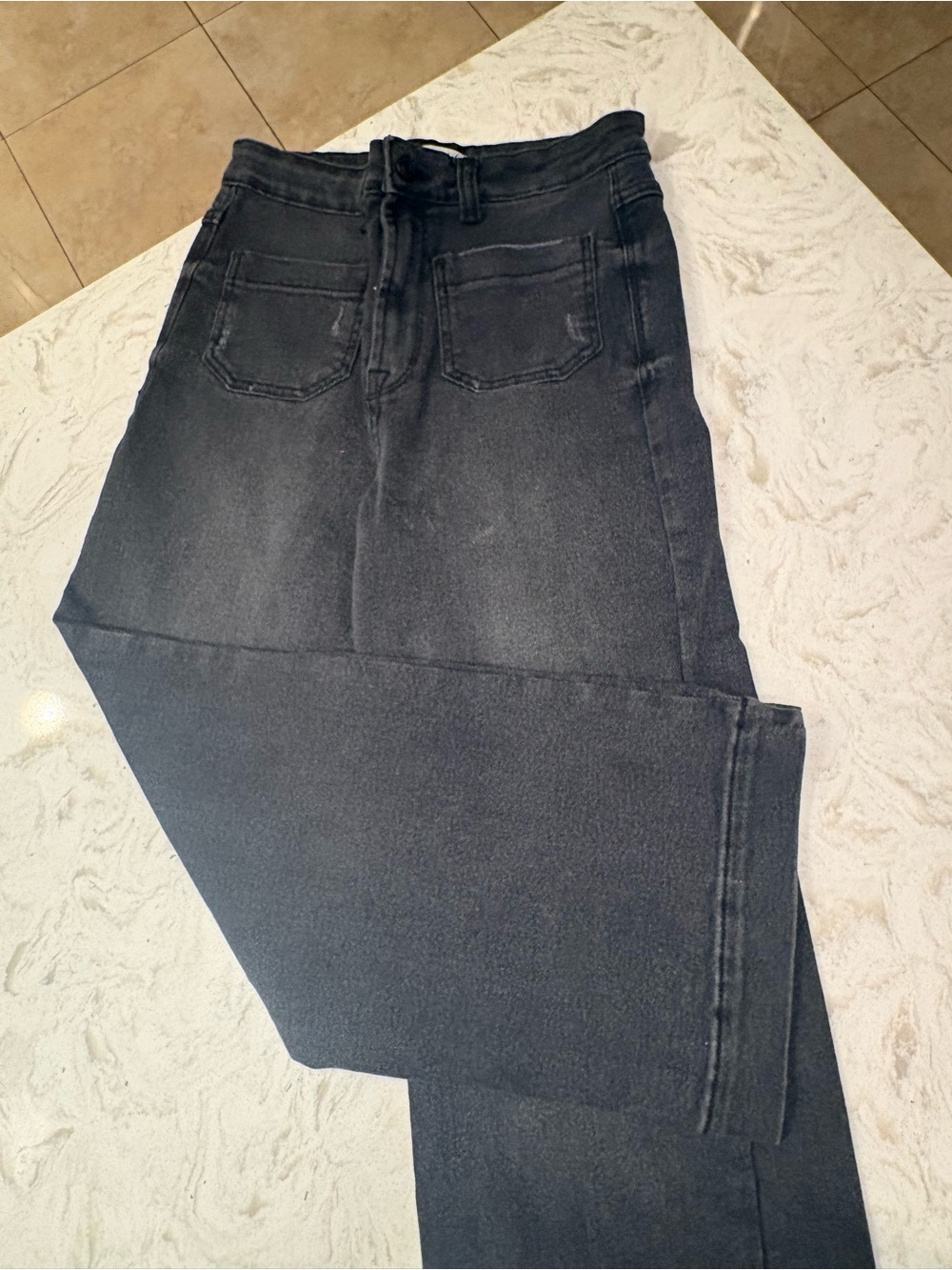 Black High-Waist Straight Leg Jeans